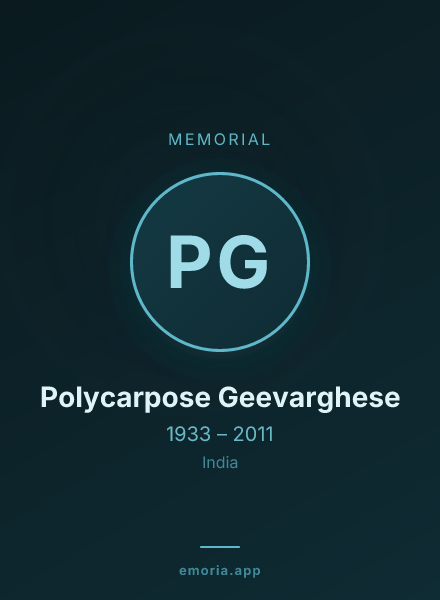 Memorial portrait of Polycarpose Geevarghese