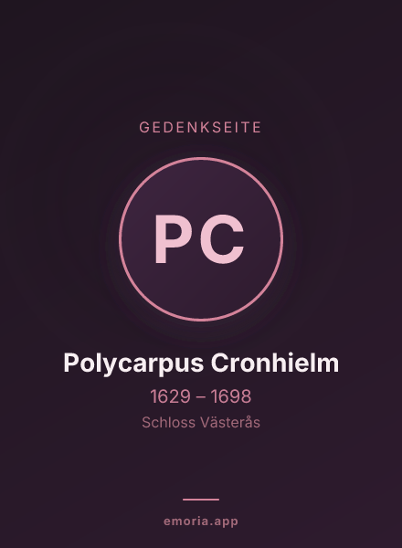 Gedenkportrait von Polycarpus Cronhielm
