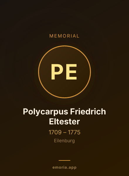 Memorial portrait of Polycarpus Friedrich Eltester