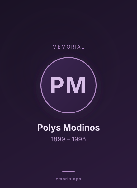 Memorial portrait of Polys Modinos