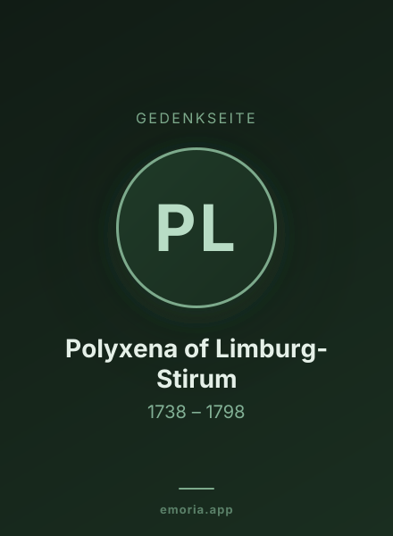 Gedenkportrait von Polyxena of Limburg-Stirum