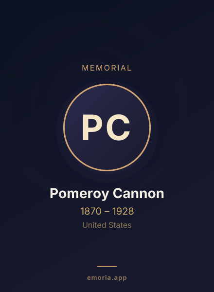 Memorial portrait of Pomeroy Cannon