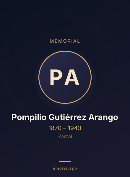 Memorial portrait of Pompilio Gutiérrez Arango
