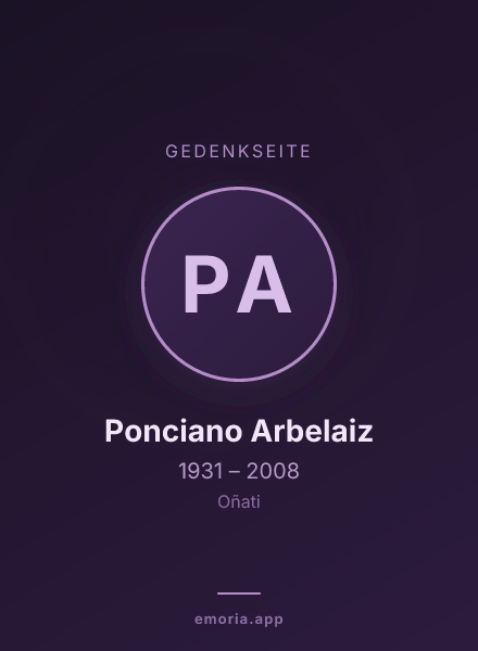 Gedenkportrait von Ponciano Arbelaiz