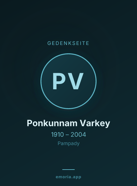Gedenkportrait von Ponkunnam Varkey