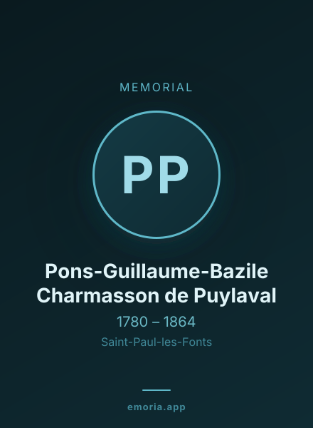 Memorial portrait of Pons-Guillaume-Bazile Charmasson de Puylaval