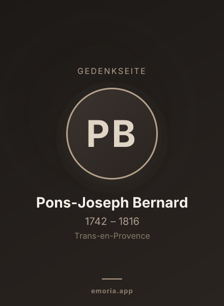 Gedenkportrait von Pons-Joseph Bernard