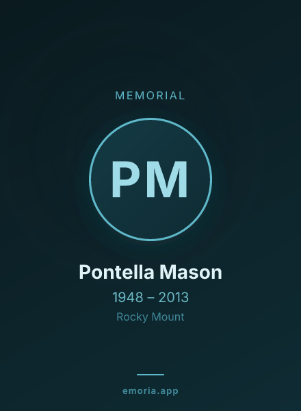 Memorial portrait of Pontella Mason