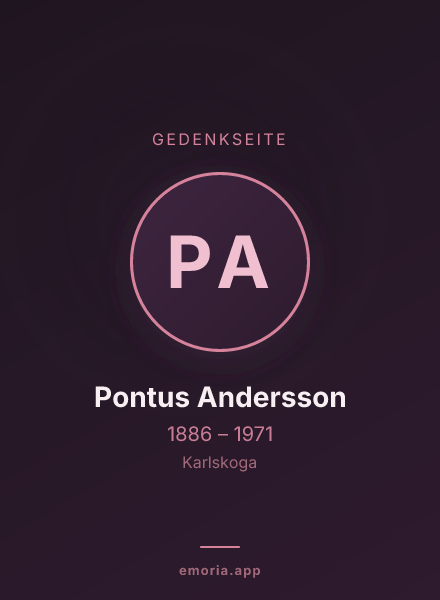 Gedenkportrait von Pontus Andersson