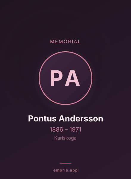 Memorial portrait of Pontus Andersson