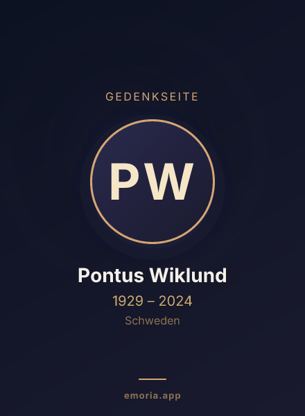 Gedenkportrait von Pontus Wiklund
