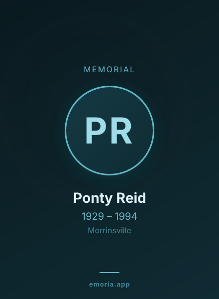 Memorial portrait of Ponty Reid