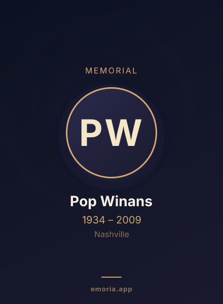 Memorial portrait of Pop Winans