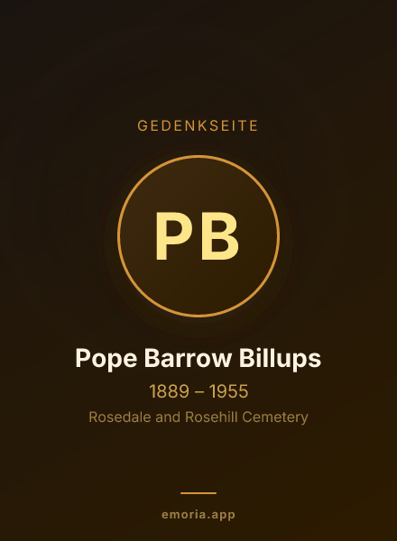 Gedenkportrait von Pope Barrow Billups