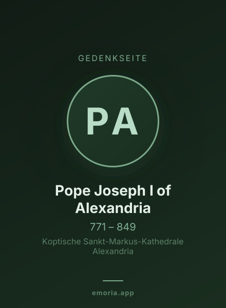 Gedenkportrait von Pope Joseph I of Alexandria
