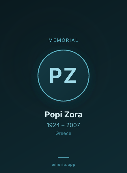 Memorial portrait of Popi Zora