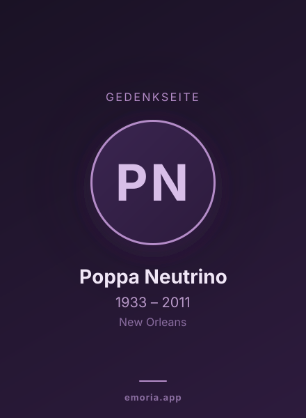Gedenkportrait von Poppa Neutrino