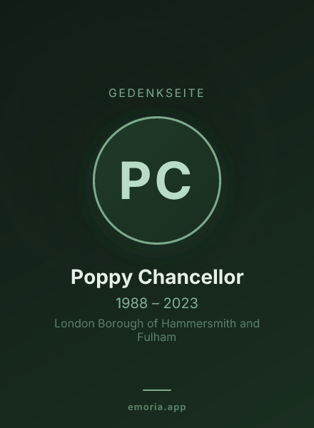 Gedenkportrait von Poppy Chancellor