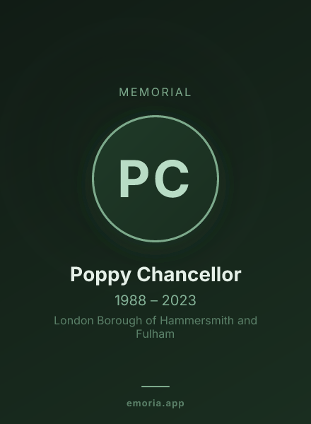 Memorial portrait of Poppy Chancellor