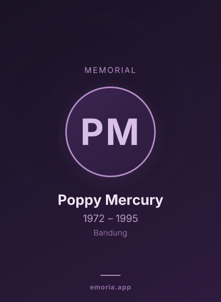 Memorial portrait of Poppy Mercury