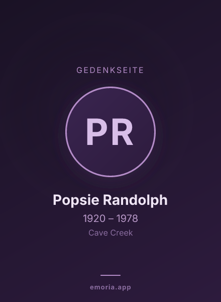 Gedenkportrait von Popsie Randolph