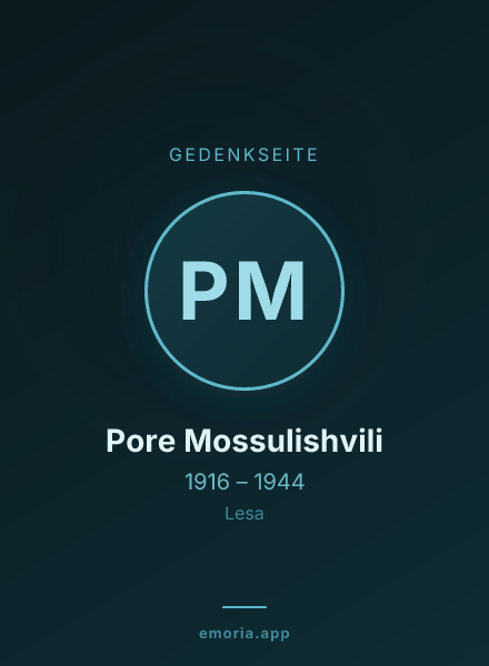 Gedenkportrait von Pore Mossulishvili