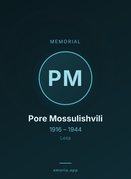 Memorial portrait of Pore Mossulishvili