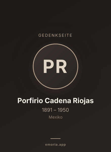 Gedenkportrait von Porfirio Cadena Riojas