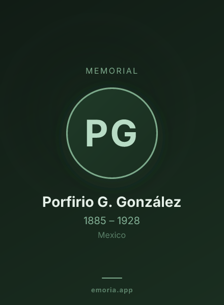 Memorial portrait of Porfirio G. González