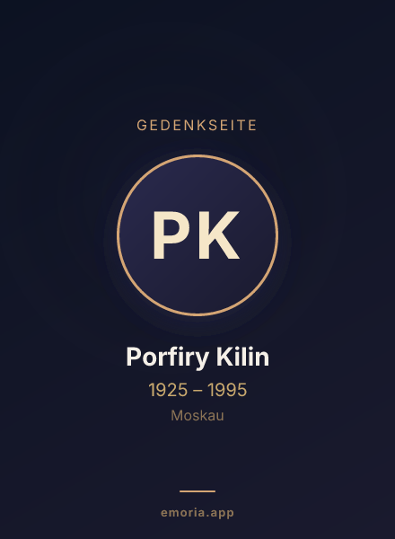 Gedenkportrait von Porfiry Kilin