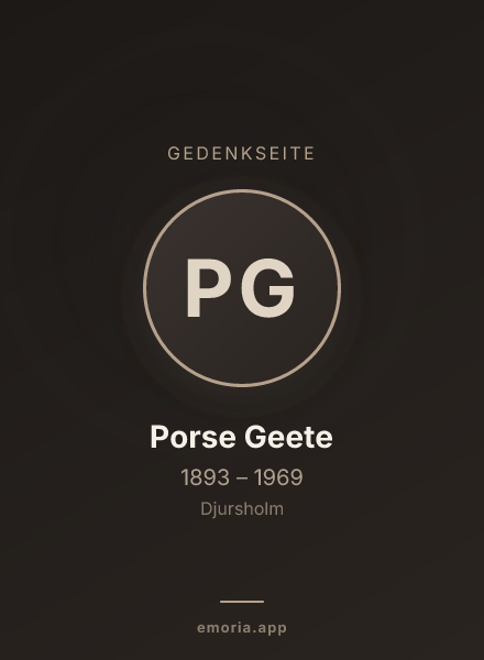 Gedenkportrait von Porse Geete