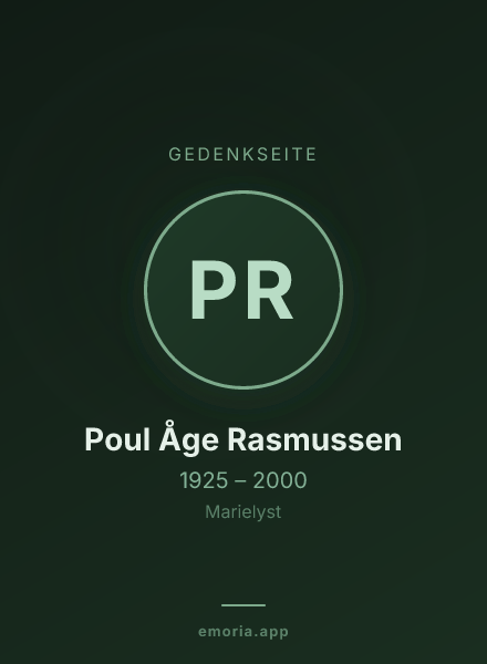 Gedenkportrait von Poul Åge Rasmussen