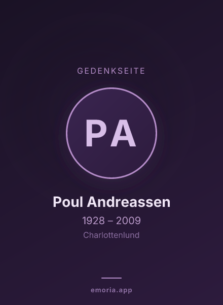 Gedenkportrait von Poul Andreassen