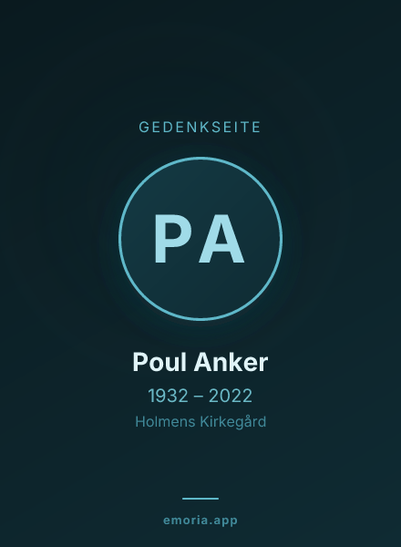 Gedenkportrait von Poul Anker