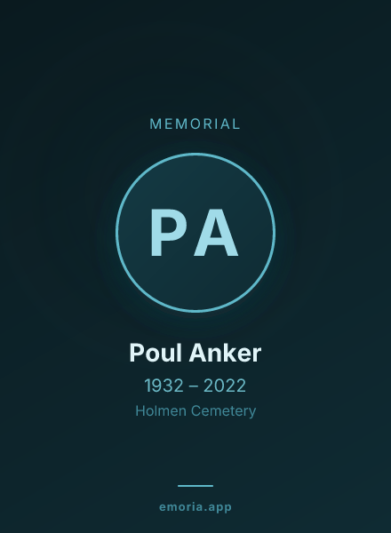 Memorial portrait of Poul Anker