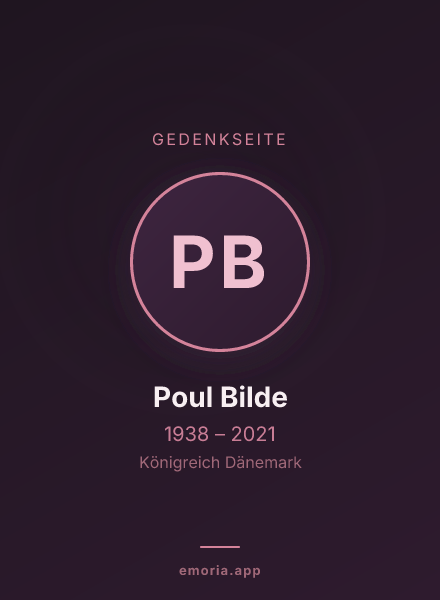 Gedenkportrait von Poul Bilde