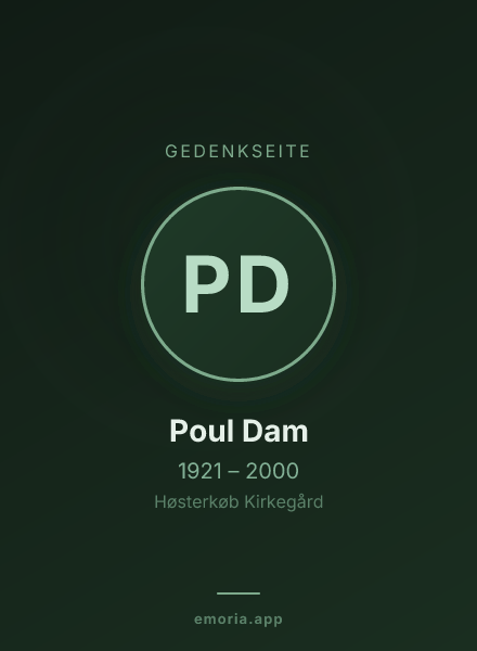 Gedenkportrait von Poul Dam