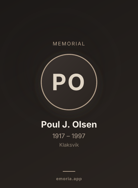Memorial portrait of Poul J. Olsen