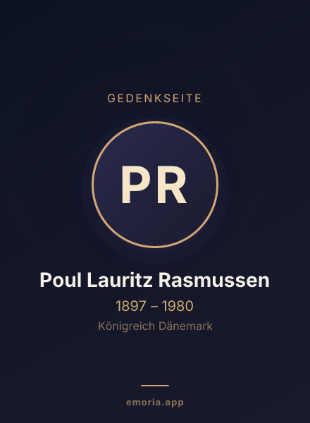 Gedenkportrait von Poul Lauritz Rasmussen