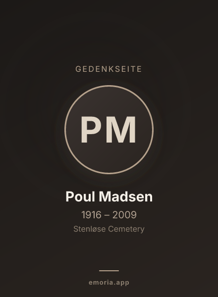 Gedenkportrait von Poul Madsen