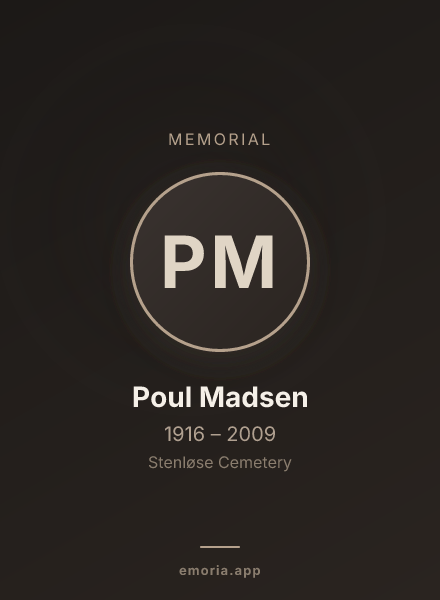 Memorial portrait of Poul Madsen