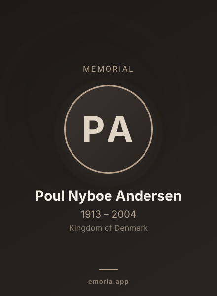 Memorial portrait of Poul Nyboe Andersen