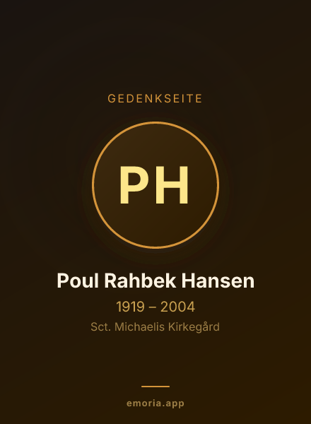 Gedenkportrait von Poul Rahbek Hansen