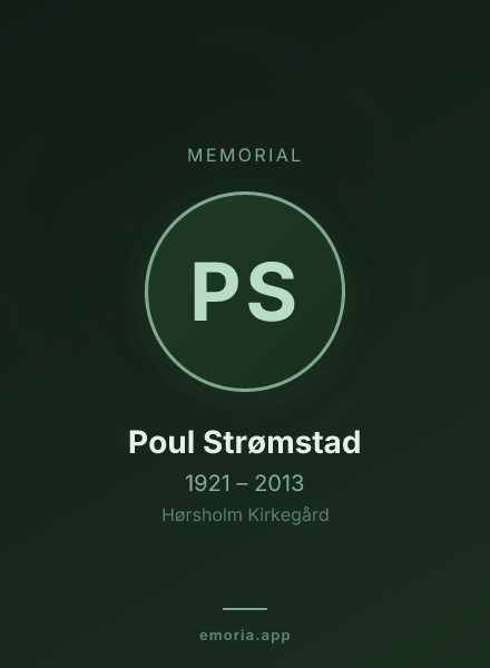 Memorial portrait of Poul Strømstad