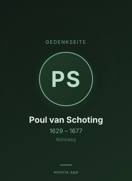 Gedenkportrait von Poul van Schoting