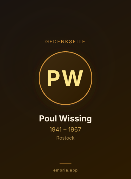 Gedenkportrait von Poul Wissing