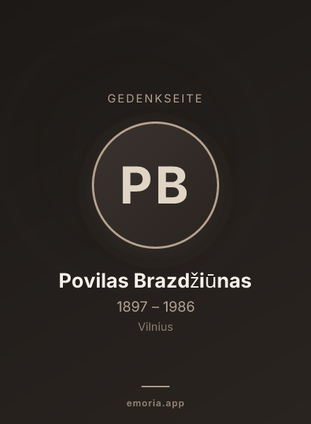 Gedenkportrait von Povilas Brazdžiūnas