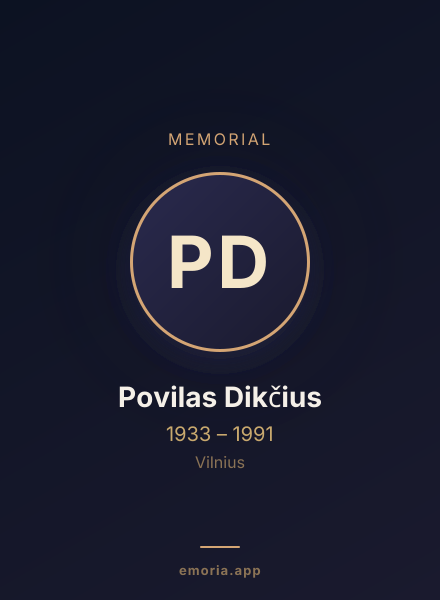 Memorial portrait of Povilas Dikčius