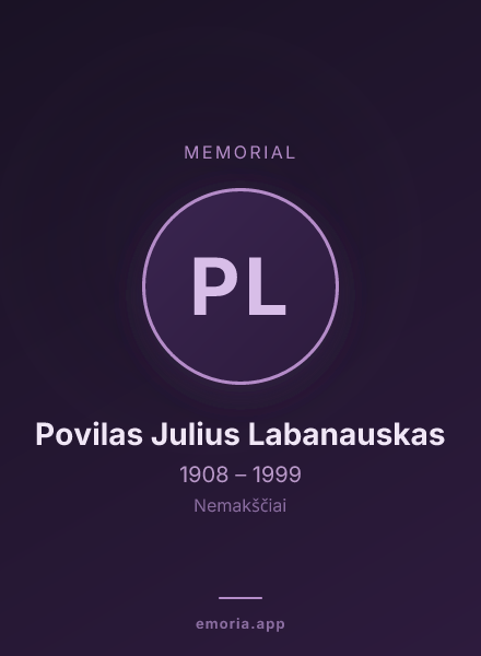 Memorial portrait of Povilas Julius Labanauskas