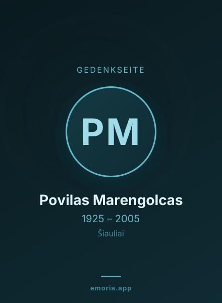 Gedenkportrait von Povilas Marengolcas
